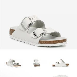 Birkenstock White Arizona Big Buckle Size 35